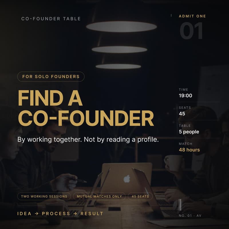 Cover Image for San Francisco Co-Founder Matching: Find a Partner by Solving Real Problems
