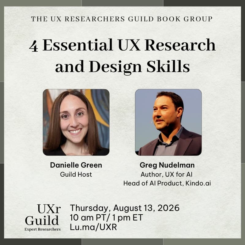 Cover Image for 4 Essential UX Research and Design Skills for 2026 with Author Greg Nudelman