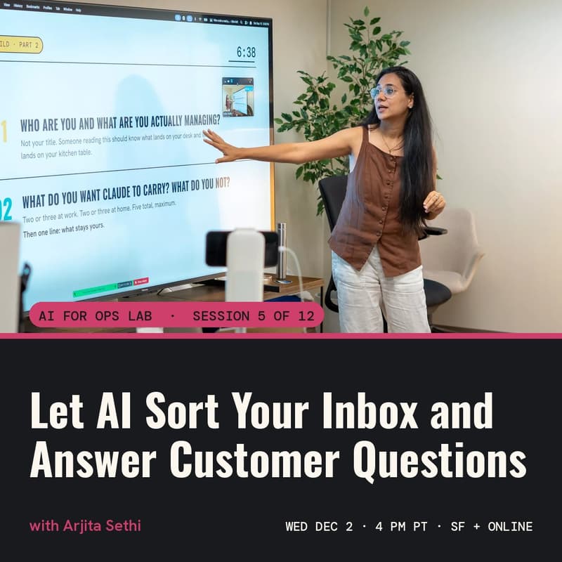 Cover Image for AI for Ops Lab: Let AI Sort Your Inbox and Answer Customer Questions