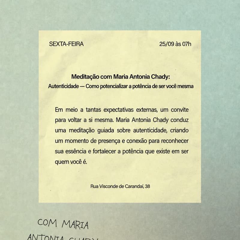 Cover Image for Autenticidade: como potencializar a potência que é ser você mesma, meditação com Maria Antonia Chady