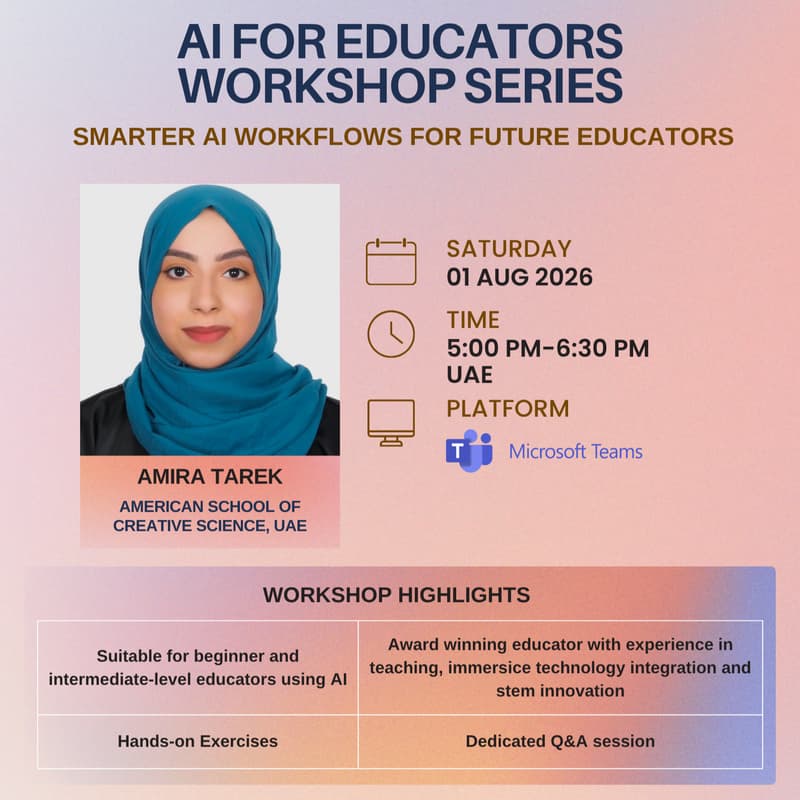 Cover Image for AI for Educators - Workshop 1 - Smarter AI Workflows for Future Educators (Schools)