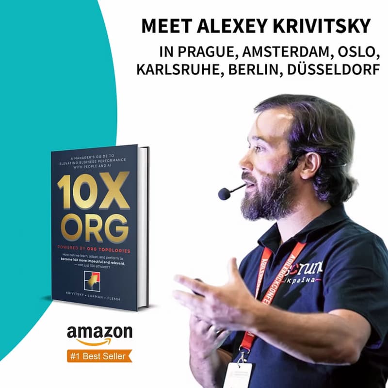 Cover Image for 10X ORG: Løft verdiskapningen med Mennesker + AI. Foredrag og boksignering v/ Alexey Krivitsky