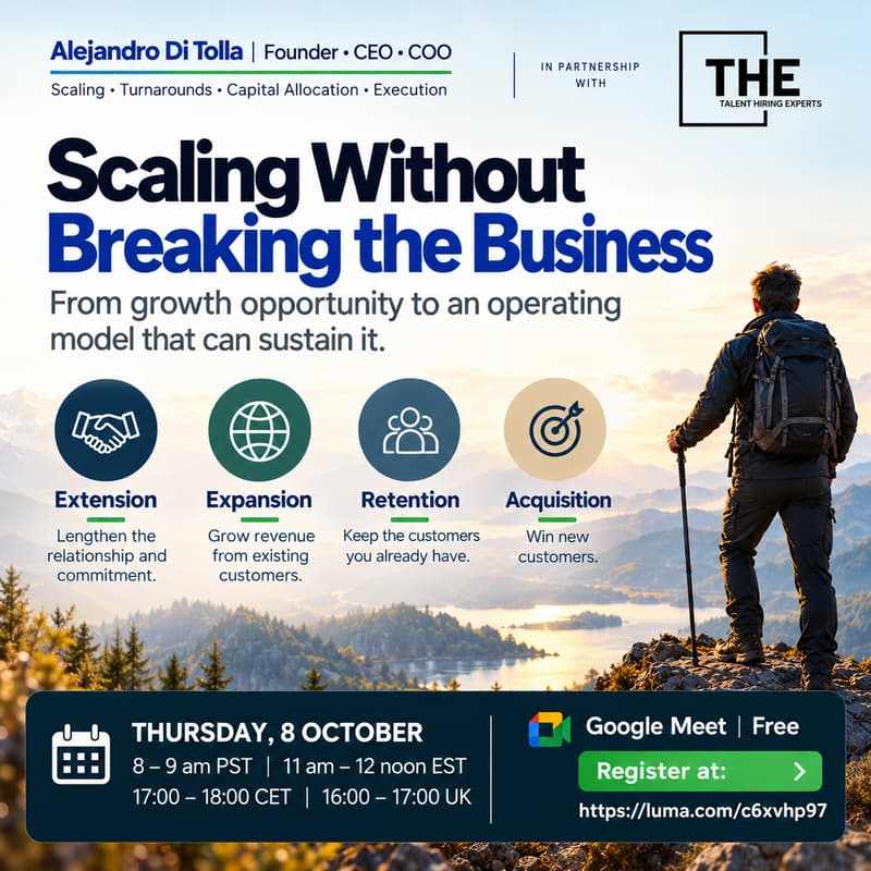 Cover Image for Scaling without Breaking the Business - Alejandro Di Tolla