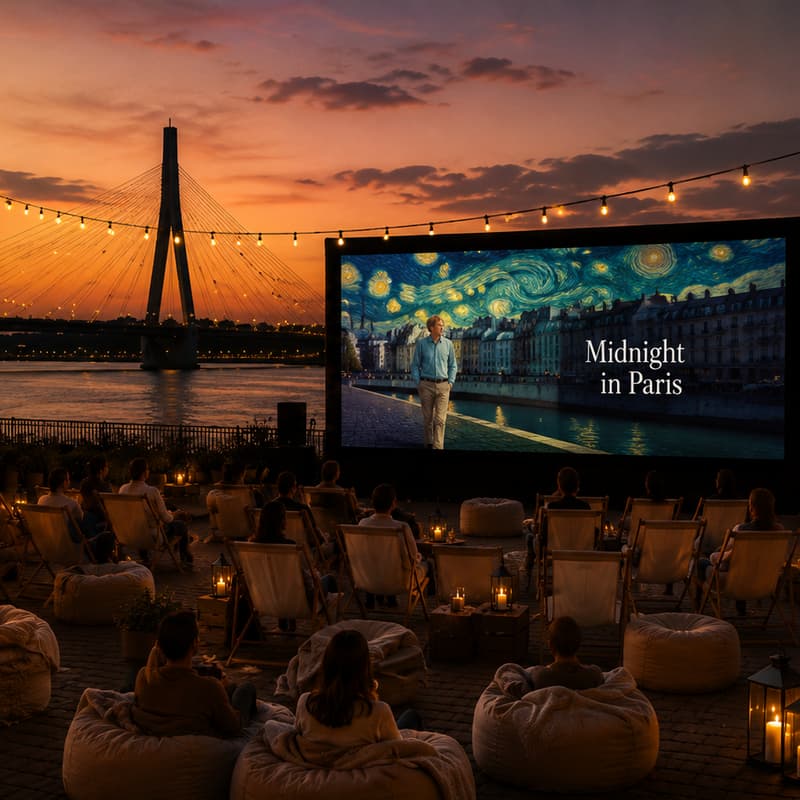 Cover Image for Open- Air Cinema by Daugava River (Midnight In Paris)