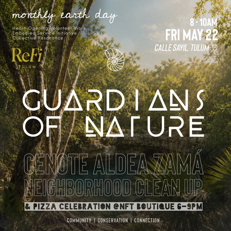 Cover Image for Monthly Earth Day Aldea Zama Cleanup + BTC Pizza Day 🍕🌿