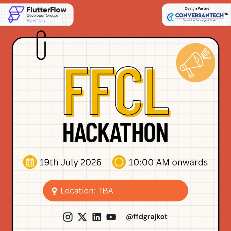 Cover Image for FlutterFlow Champions League (FFCL) Hackathon - 2026 – FFDG Rajkot