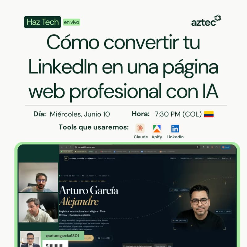Cover Image for Cómo convertir tu LinkedIn en una página web profesional con IA