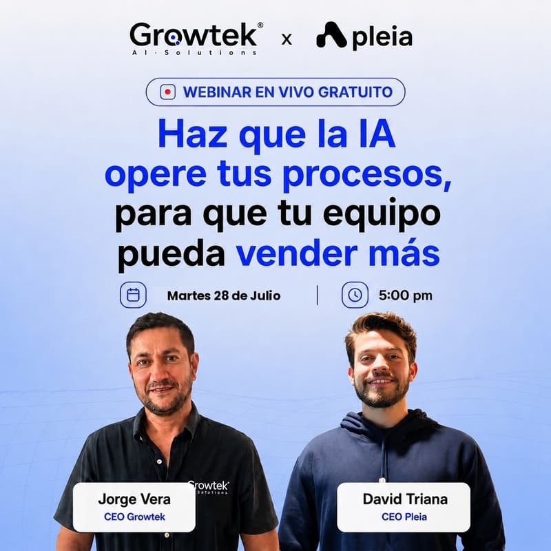 Cover Image for Webinar gratuito: Haz que la IA opere tus procesos, para que tu equipo pueda vender más