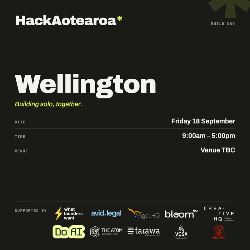 Cover Image for HackAotearoa [WLG]: Co-working for startup builders