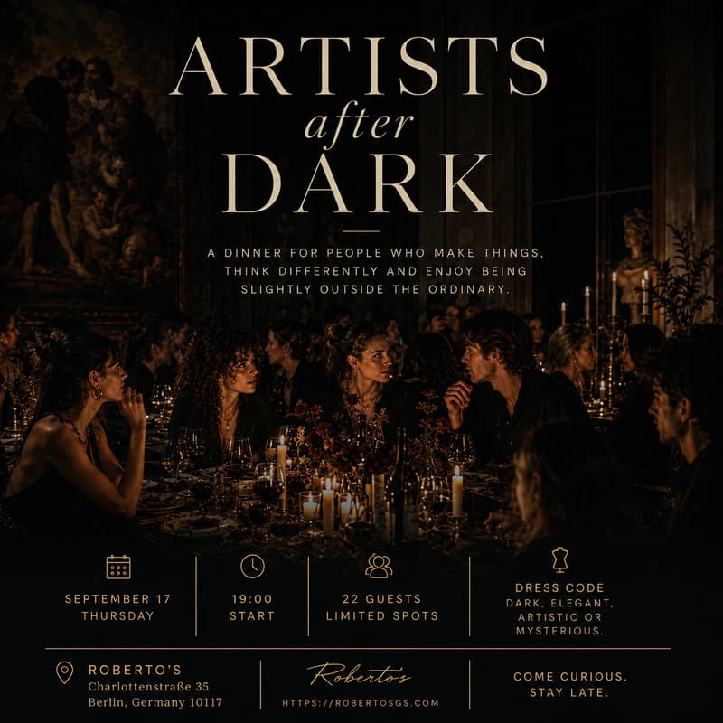 Cover Image for Allans Art Dinner „Artists After Dark“ 🖤