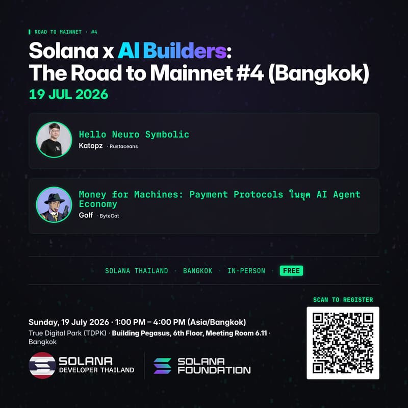 Cover Image for Solana x AI Builders: The Road to Mainnet #4 (Bangkok)