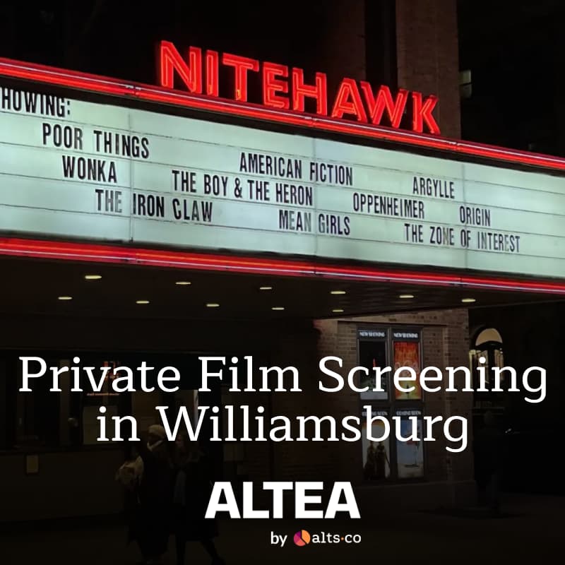 Cover Image for 🎬 Altea Film Night: Private Screening in Williamsburg (w/ Special Guests)