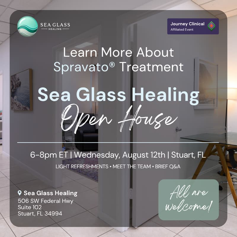 Cover Image for Spravato® (esketamine) Open House at Sea Glass Healing