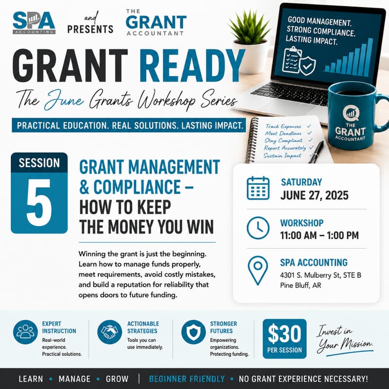 Cover Image for Grant Ready Workshop: Grant Management & Compliance - How to Keep the Money You Win