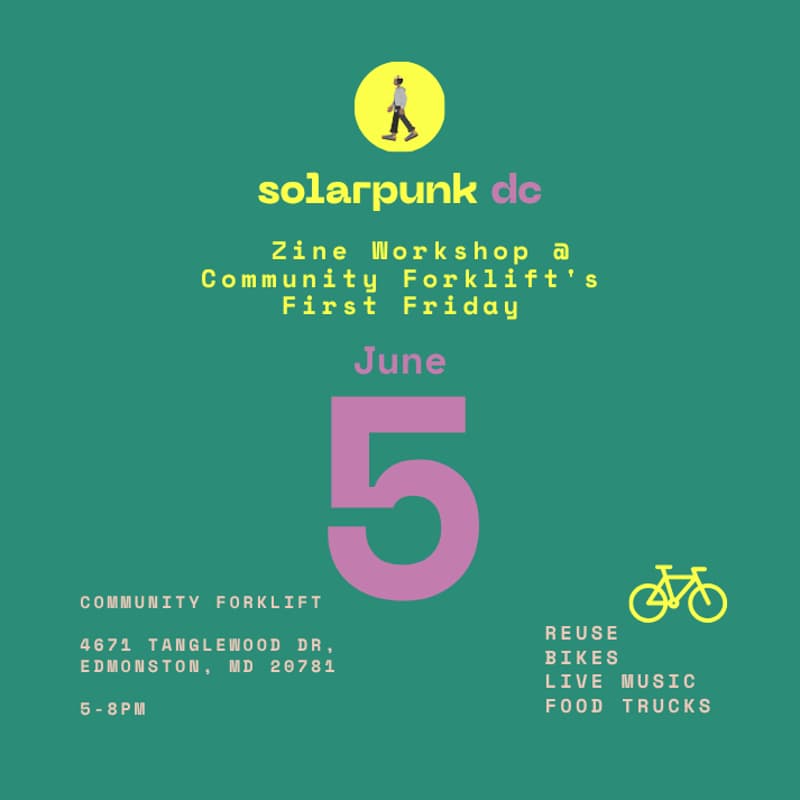 Cover Image for Bike Theme Zine Workshop @ Community Forklift's First Friday: Salvage & Cycle