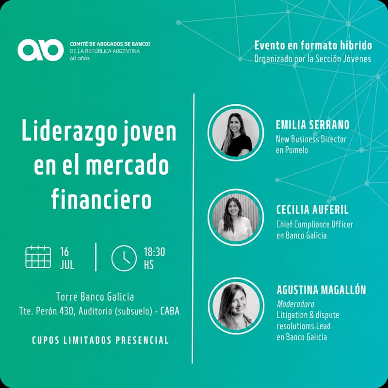 Cover Image for Liderazgo joven en el mercado financiero - Sección Jóvenes | Comité de Abogados de Banco de la República Argentina