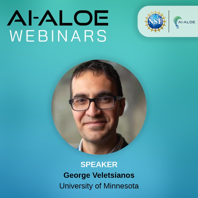 Cover Image for AI-ALOE Webinar with George Veletsianos from the University of Minnesota