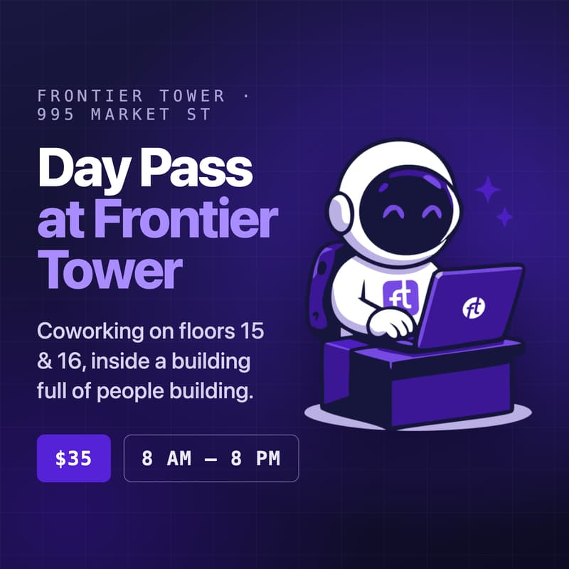 Cover Image for Frontier Tower Day Pass — Coworking Only