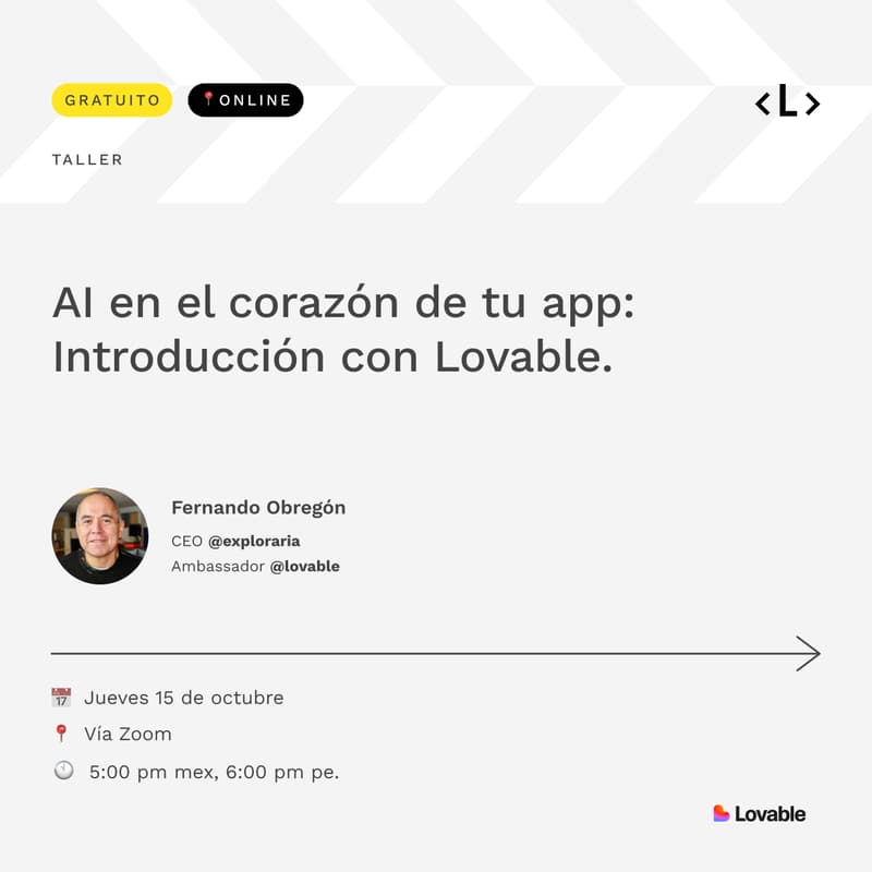 Cover Image for AI en el corazón de tu app: Introducción con Lovable.