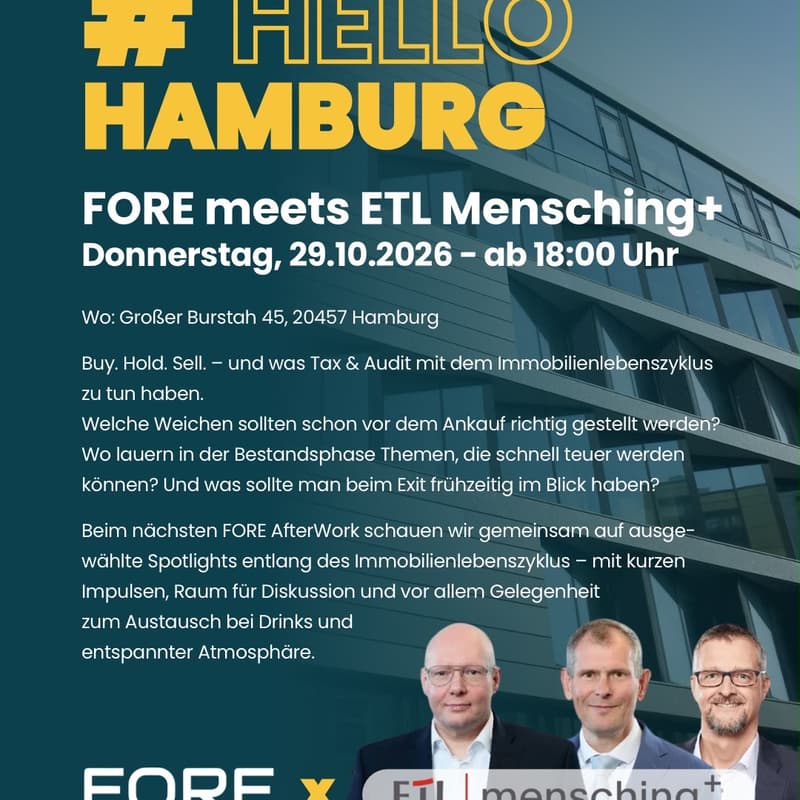 Cover Image for FORE meets ETLmensching+ | Buy. Hold. Sell - Tax & Audit