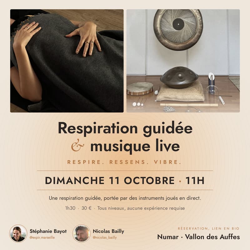 Image de couverture pour Respiration guidée (breathwork) & musique live