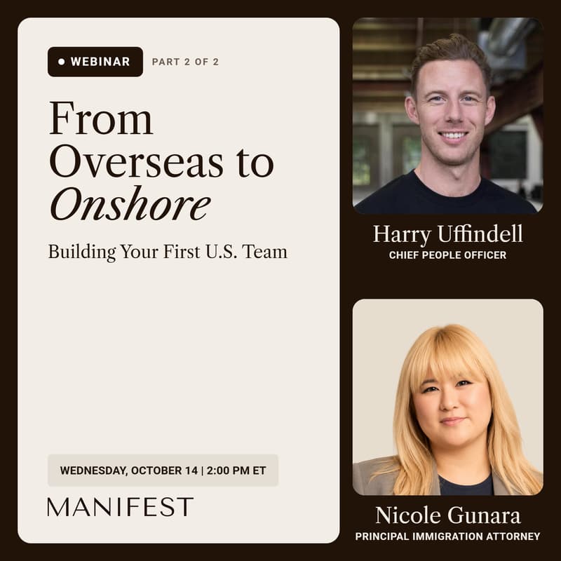 Cover Image for From Overseas to Onshore: Building Your First U.S. Team