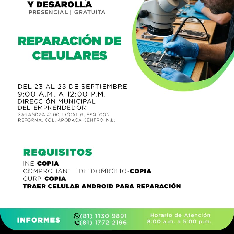 Cover Image for CURSO DE REPARACIÓN DE CELULARES (PRESENCIAL)