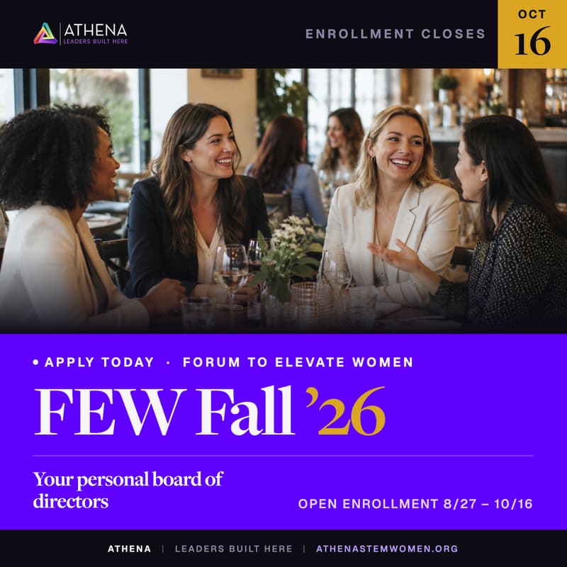 Cover Image for Athena's Fall FEW Enrollment | Registration Open 8/27 - 10/16
