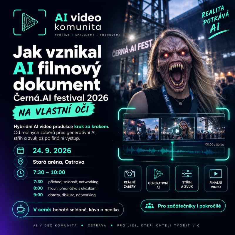Cover Image for 🎥 Hybridní AI video v praxi: Jak vznikal dokument Černá.AI festival 2026 na vlastní oči