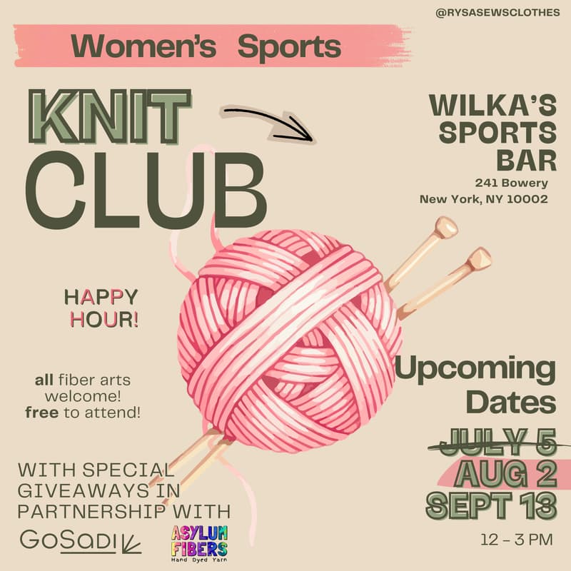 Cover Image for Women's Sports Knit (and fiber craft) Club!