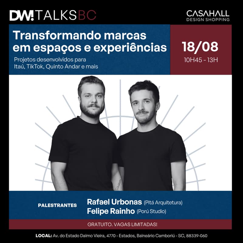 Cover Image for DW! TALKS BC - 18/08 - Transformando marcas em espaços e experiências