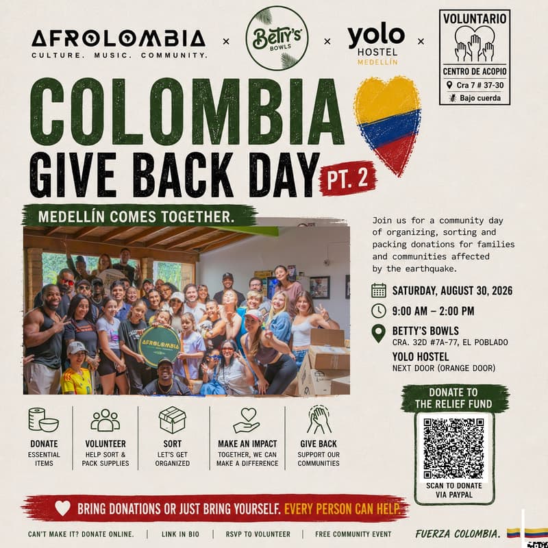 Cover Image for COLOMBIA GIVE BACK DAY PT. 2 🇨🇴❤️ | Medellín