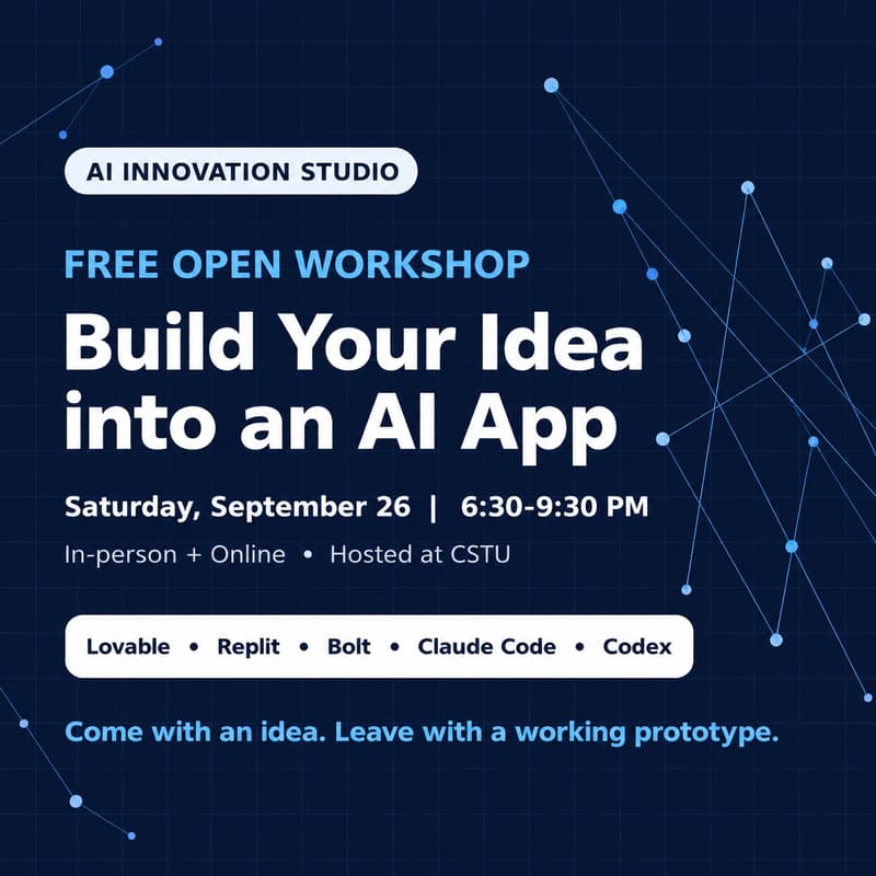 Cover Image for Free Open Workshop — Build Your Idea into an AI App