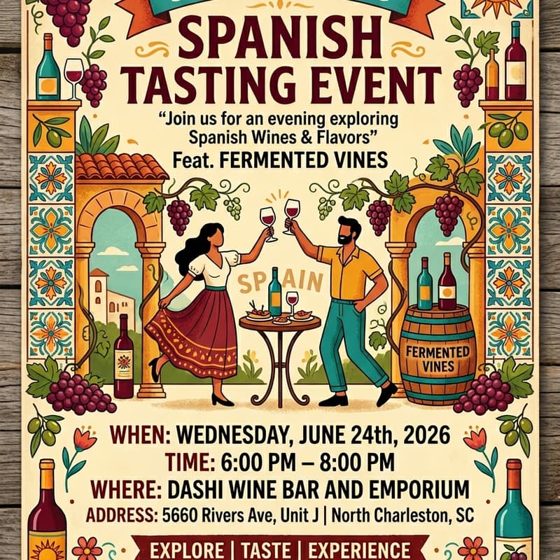 Cover Image for Summer Fling Spanish Wine Tasting with Fermented Vines!