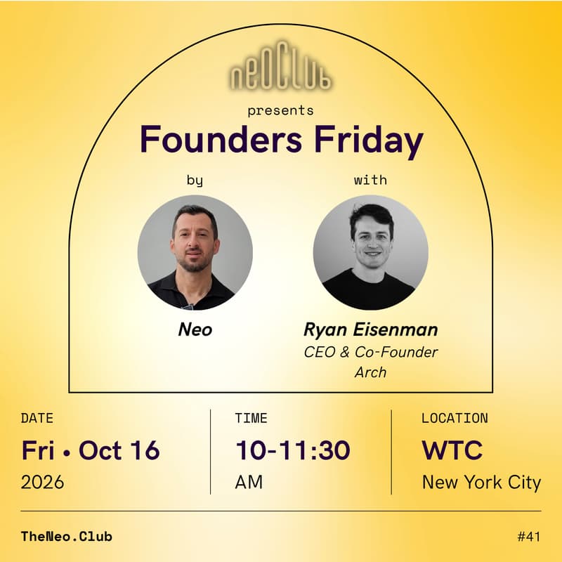 Cover Image for Founders Friday by Neo with Ryan Eisenman