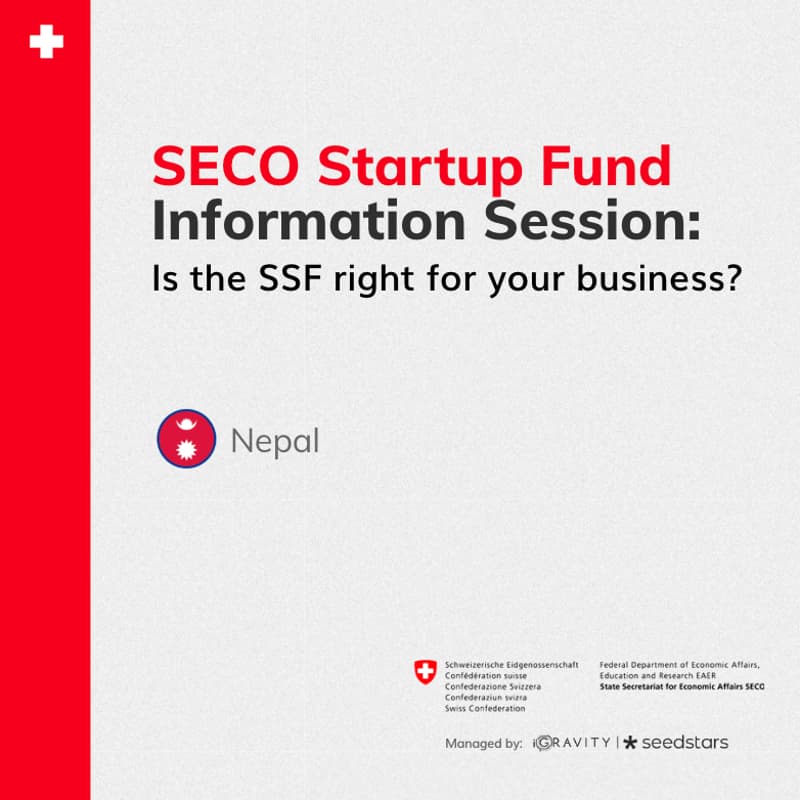 Cover Image for SECO Startup Fund Information Session: Nepal