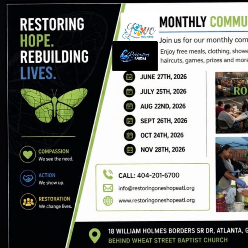 Cover Image for The Love Rekindled C.A.R.E.S. & Rekindled Men Community Service