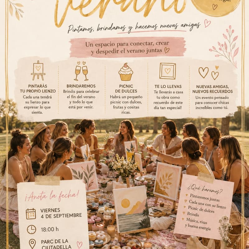 Cover Image for Septiembre con Nuevas Amigas 🎨 Picnic + Pintura + Brindis 🤍
