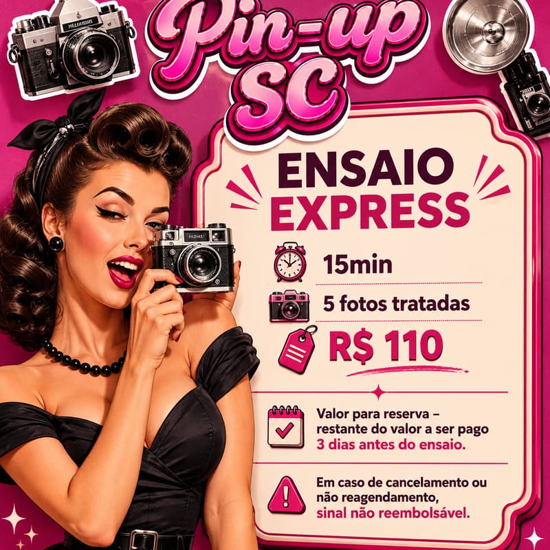 Cover Image for Ensaio Express - Pré agendamento & pré pagamento - Sexta ou sábado