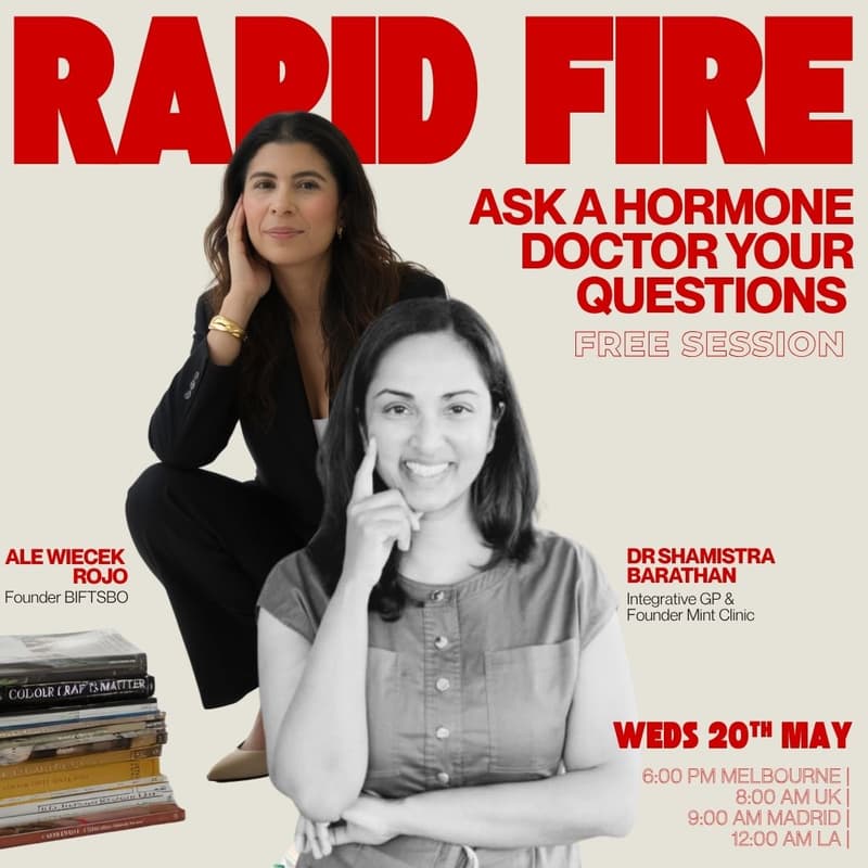Cover Image for Ask Your Hormone Questions with Dr Shamistra Barathan & Ale Wiecek Rojo