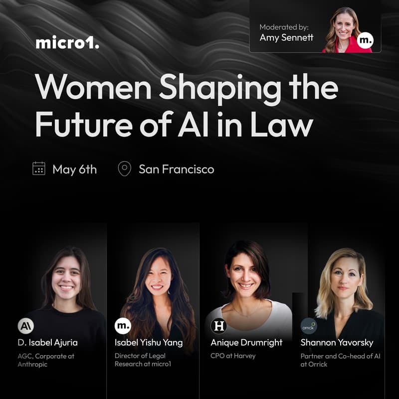 Cover Image for Women Shaping the Future of AI in Law | micro1 & Women in AI