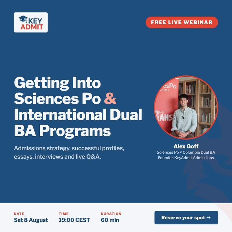 Cover Image for Sciences Po & Dual BA Admissions: Live Q&A with KeyAdmit