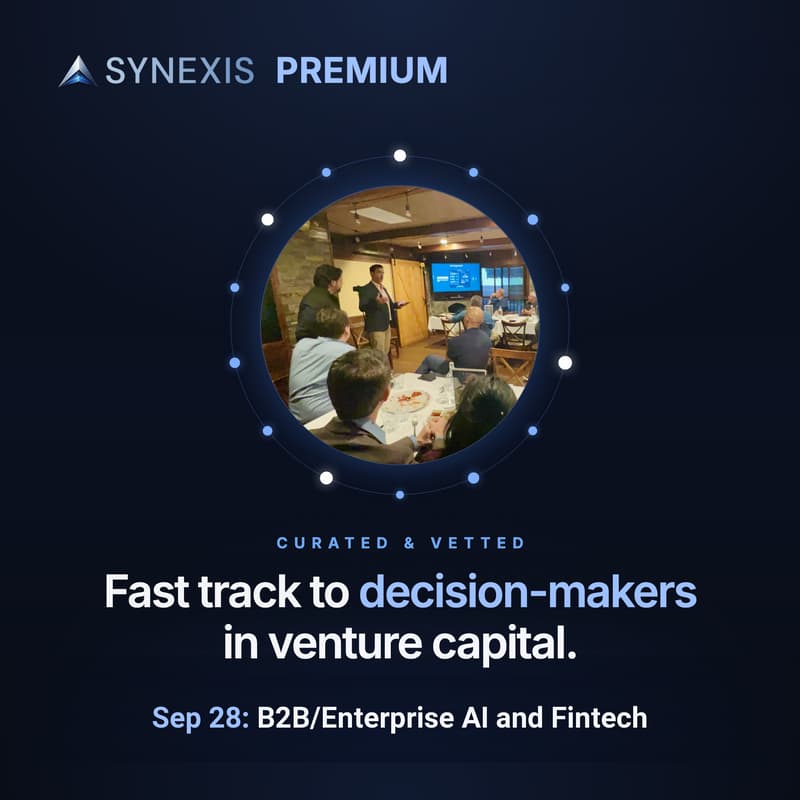 Cover Image for Synexis Premium Program – B2B/Enterprise AI & Fintech AI Investor Dinner [By Approval Only]