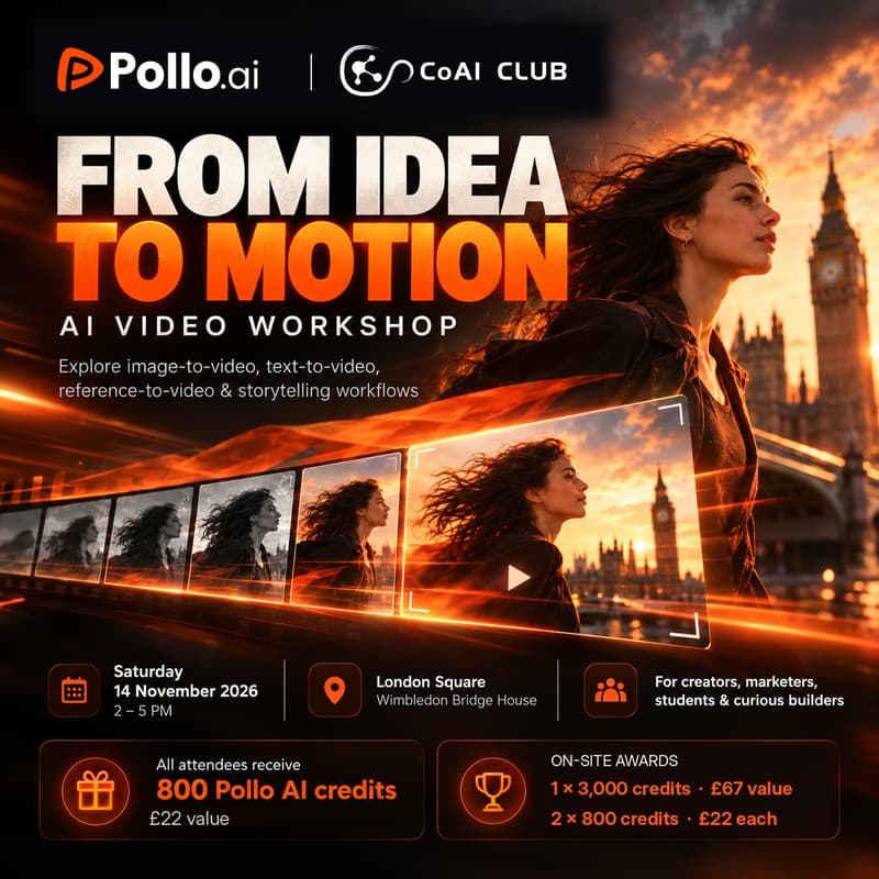 Cover Image for From Idea to Motion: AI Video Workshop | Pollo AI × CoAI Club