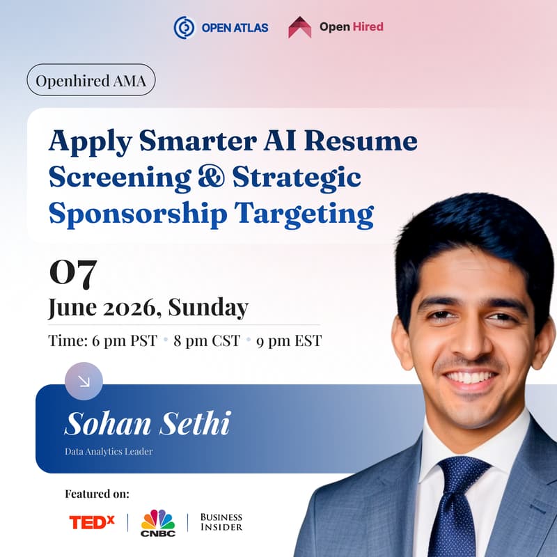 Cover Image for AI Resume Screening + Strategic Sponsorship Targeting | AMA with Sohan Sethi
