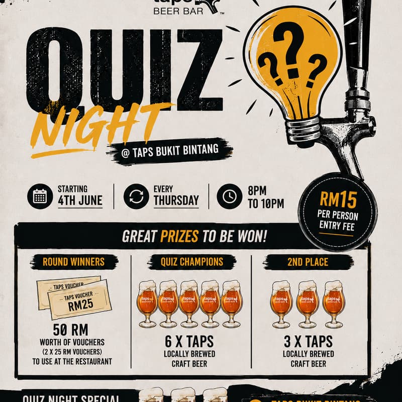 Cover Image for Thursday Pub Quiz at Taps Beer Bar 🍺🧠