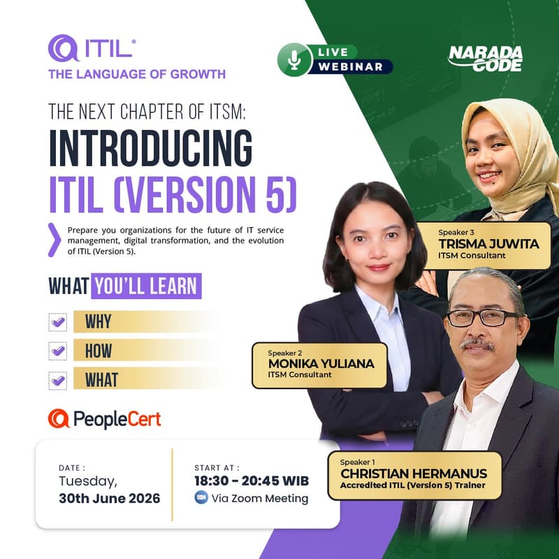 Cover Image for Online Webinar - The Next Chapter of ITSM: Introducing ITIL (Version 5)