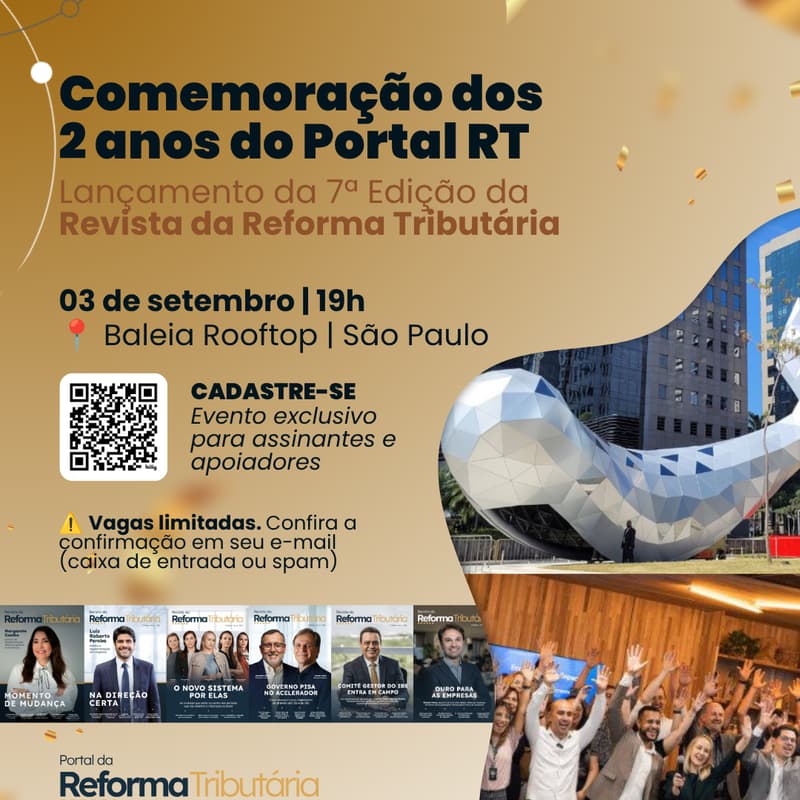 Cover Image for Aniversário de 2 anos do Portal da Reforma Tributária e lançamento da 7ª Revista