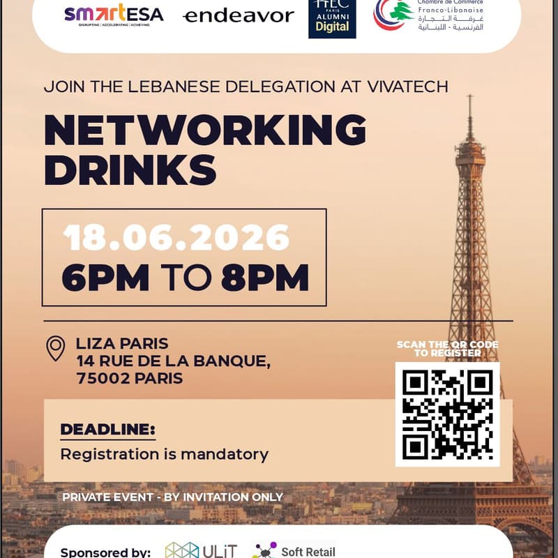 Cover Image for Networking Drinks With The Lebanese Delegation At Vivatech-Paris