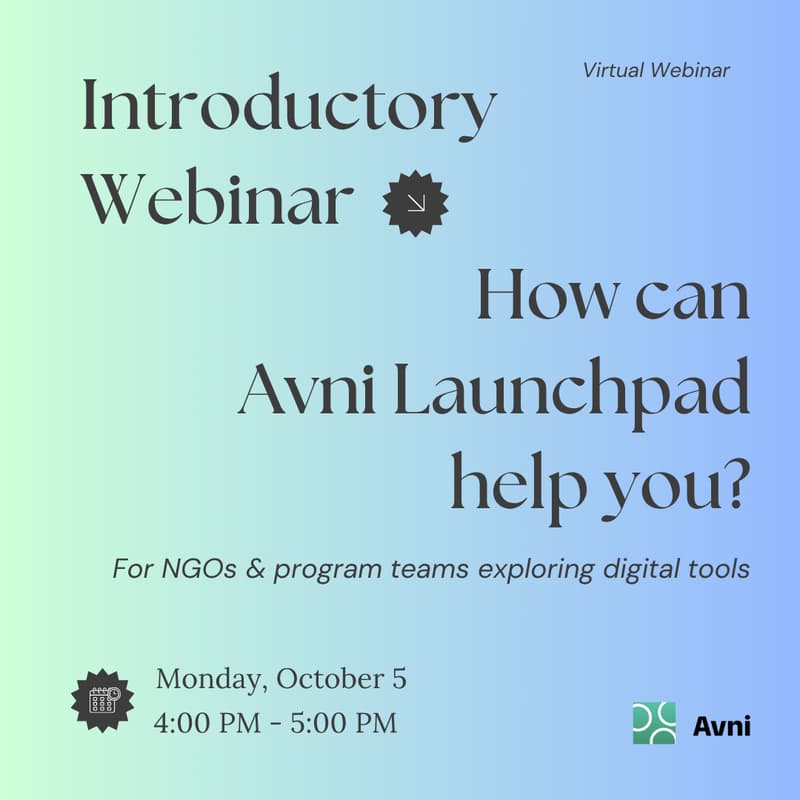 Cover Image for Webinar: Avni & Avni Launchpad – Cohort 4